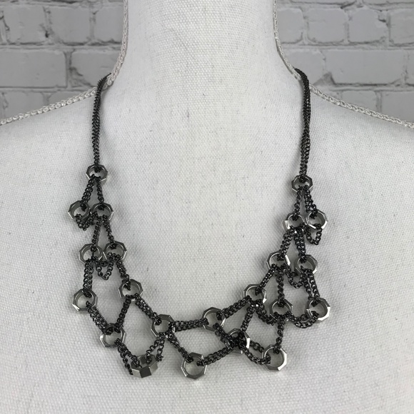 Lane Bryant Jewelry - Lane Bryant Statement Silver Octogon Necklace
